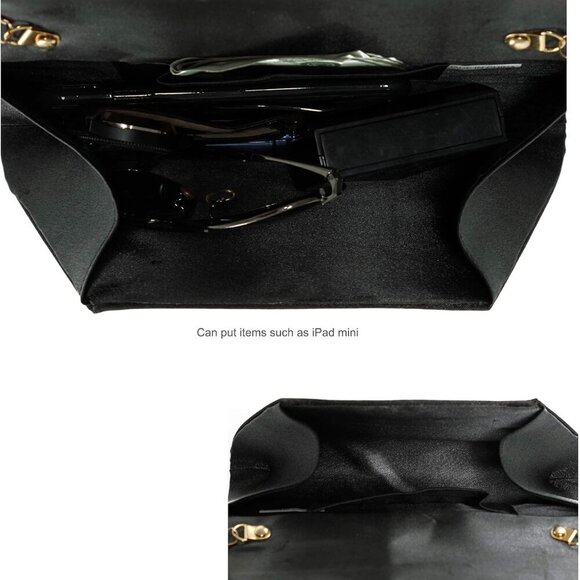 Brand New Satin Black Rhinestone Evening Clutch (78 chars) - Picture 7 of 8